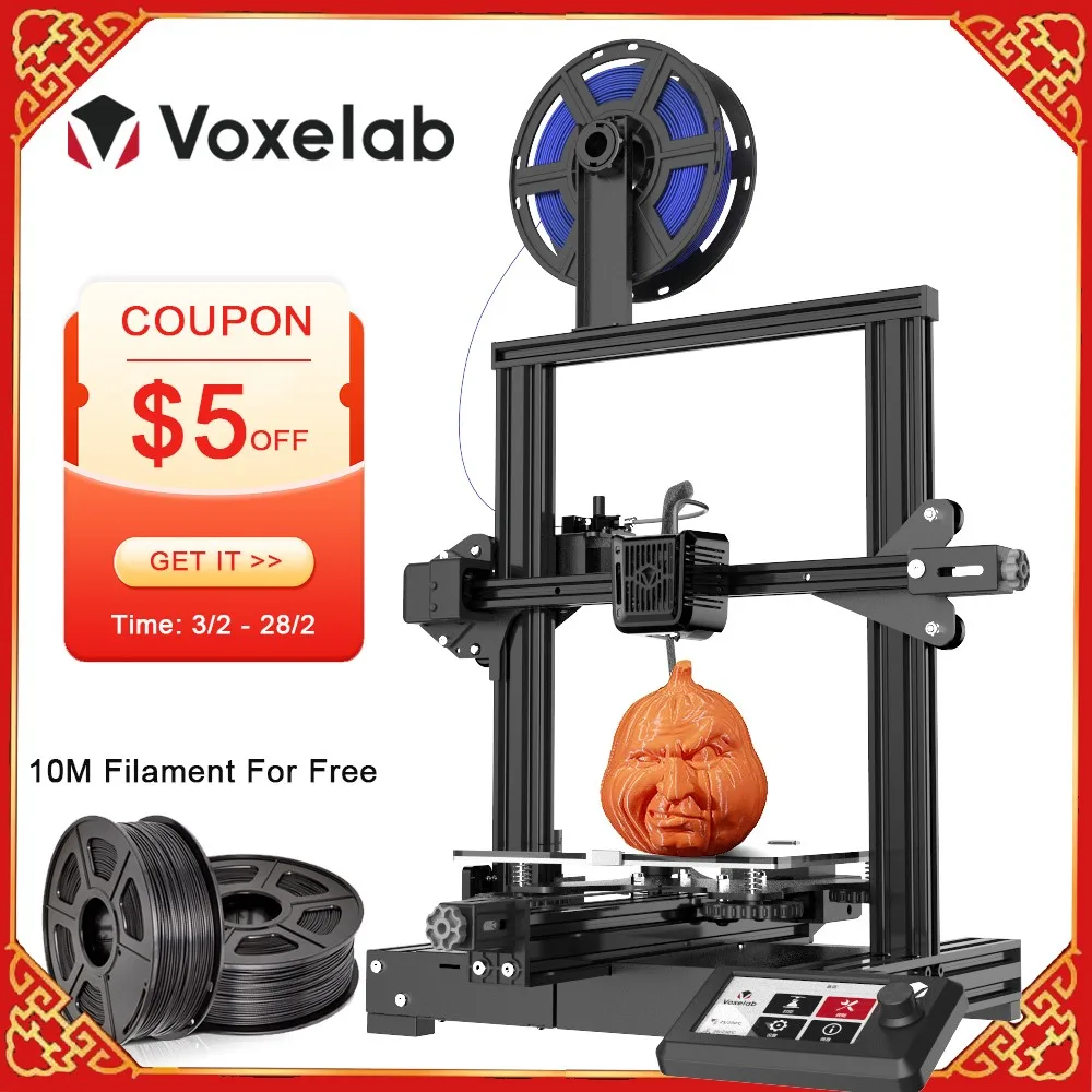 Voxelab aquila diy kit de impressora 3d mudo currículo falha de energia impressão atualização plataforma de alta precisão tamanho grande entrada-nível