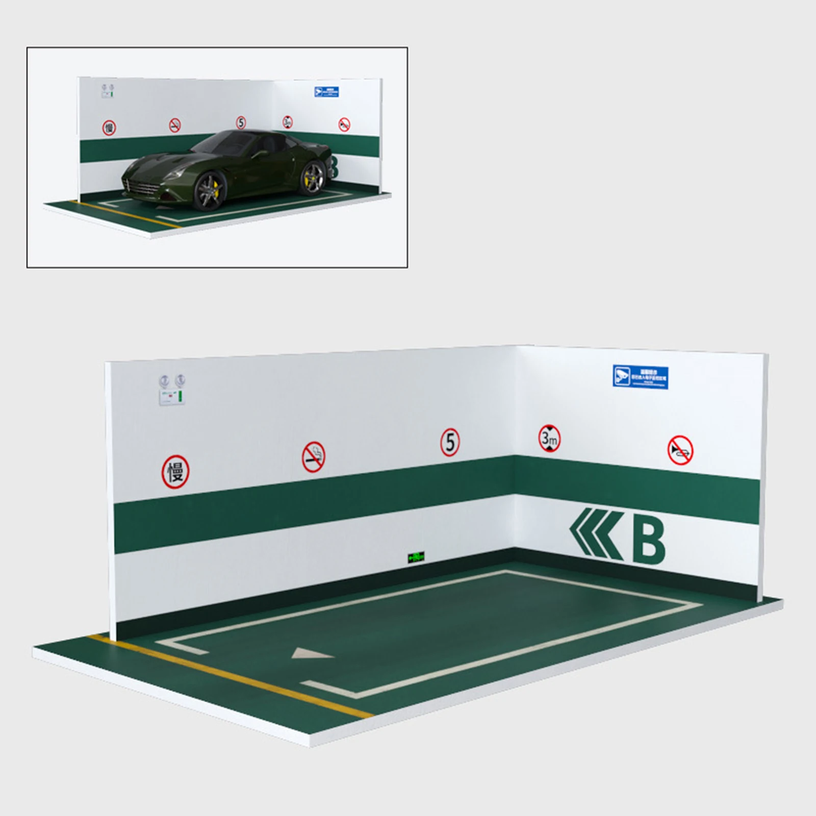 1:24 Model Car Parking Lot Scene Modified Garage Decoration Need