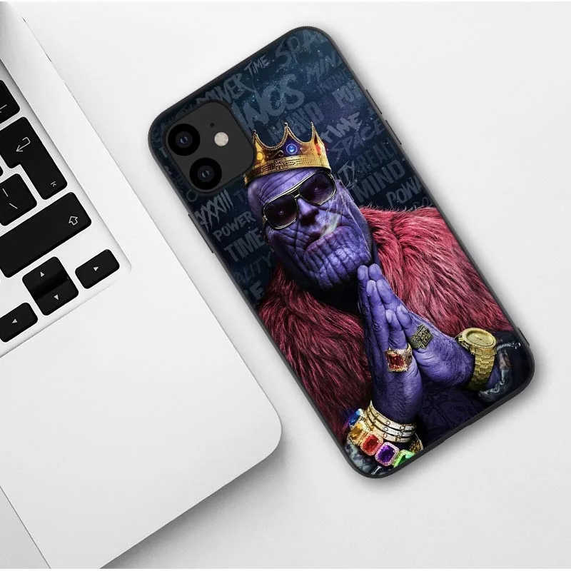 TPU Черный ТПУ чехол Джокер для iPhone 6 6s 7 8 plus x XR XS MAX 11 Pro Max чехол силиконовый чехол Марвел мститель капитан Дэдпул танос - Цвет: TPU