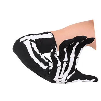 

1pair Skeleton Gloves Skull Bone Long Arm Sleeve Gloves For Women 2019 Halloween Cosplay Props Skull Glove Men Costume Accessory