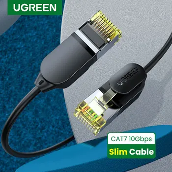 

UGREEN Ethernet Cable CAT7 10Gbps Cable Ethernet Mini Slim 0.38mm Diameter Wire RJ45 For Laptops PS 4 Modem Networking Lan Cable