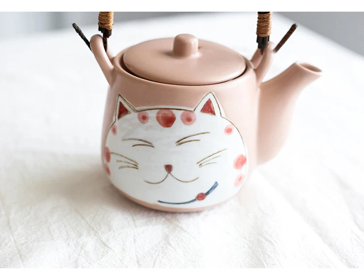 TANGPIN керамические чайники с 4 чашками lucky cat фарфоровый чайный набор Maneki Neko китайский чайный набор посуда для напитков