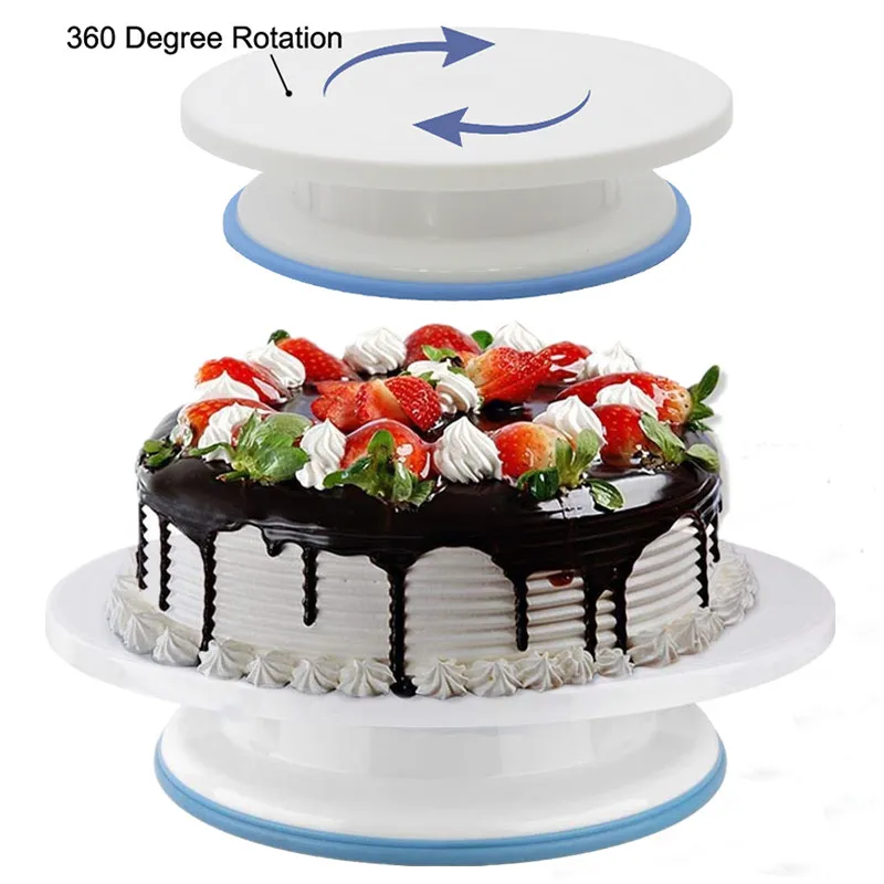 

Plastic Cake Plate Turntable Rotating Anti-skid Round Cake Decorating Tools Rotary Stand Kitchen Baking Tools