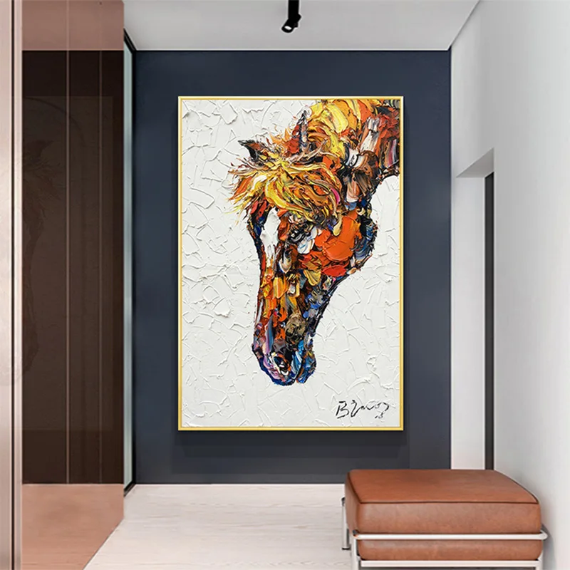 RELIABLI абстракция лошадь фотографии для вход Холст Картина Wall ART Для Гостиная