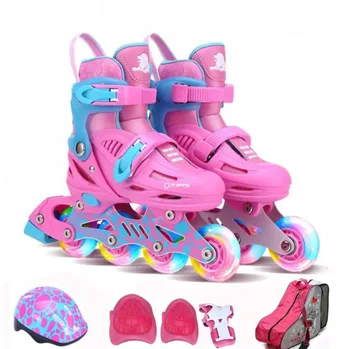 

High Quality Roller Skates Children's Full Set Flash Adjustable Inline Skates Beginners Boy Girl Roller Skates
