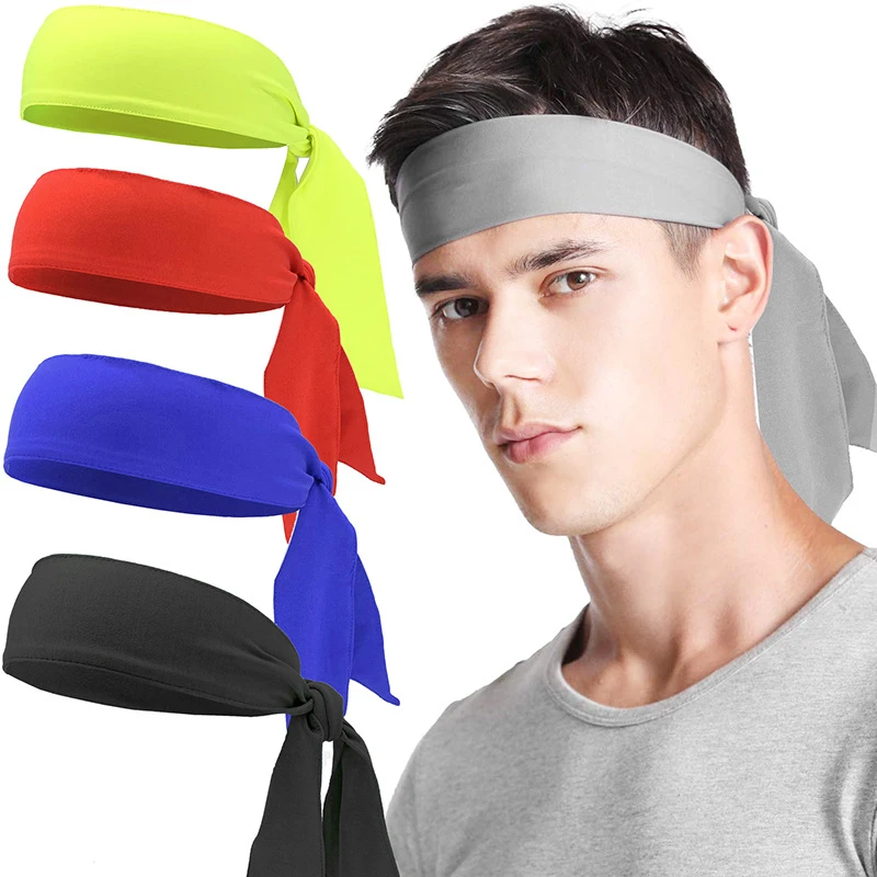 Head Tie Sports Headband Running Tennis Karate Fitness Stretch Sweatband