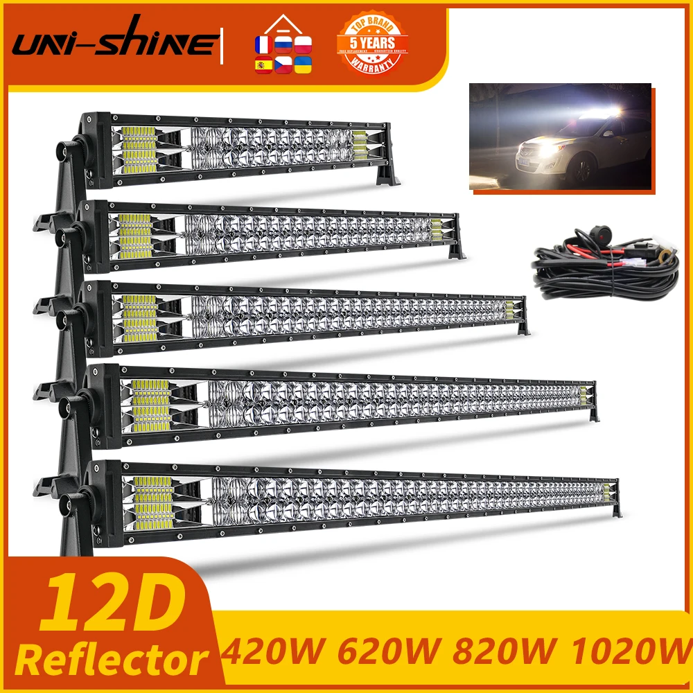 Фсветильник рь светодиодный двухрядный 22 дюйма 32 42 50 дюймов 52 420 Вт 620 820 980 1020