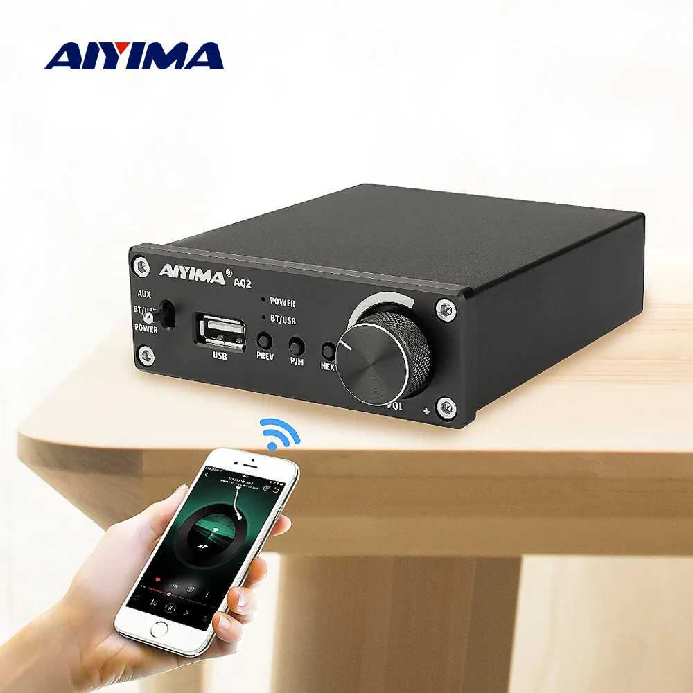 

AIYIMA TPA3116 Bluetooth 5.0 Power Amplifier Stereo Digital Sound Amplifier 50W*2 AUX Home Audio Amp For Bluetooth Speaker DIY