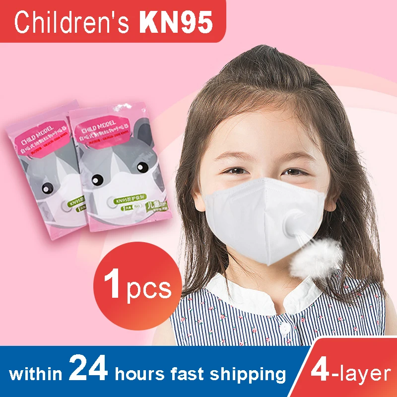

Kids Children KN95 Mask With Valve Dust-Proof Anti Dust Anti-Fog 4-Layer Child Protective Filter Same As N95 ffp2 Children Mask