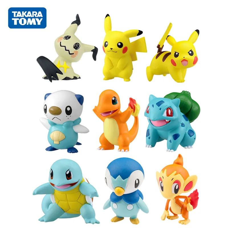 

3-5cm TOMY Domeka Wizard Pokemon Doll Toy Model Pikachu Decoration Pokemon Cute Pet Hand Model Christmas Birthday Gift