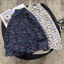 Spring Shirt Men's Fashion Printed Casual Shirt Wild Loose Hawaiian Shirt Men Streetwear Hip Hop Long Sleeve Shirts Mens M-2XL Spring Shirt Men's Fashion Printed Casual Shirt Wild Loose Hawaiian Shirt Men Streetwear Hip Hop Long Sleeve Shirts Mens M-2XL