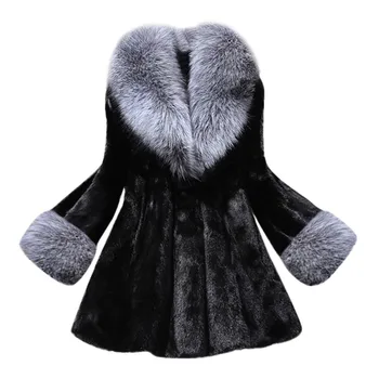

faux fur coat women furry collar fashion long overcoat warm streetwear ladies winter jacket chaqueta mujer d91106