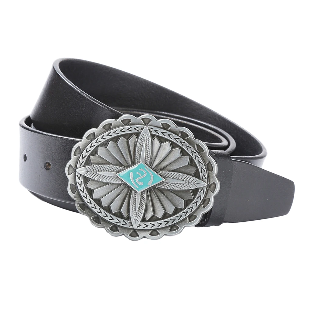 Black Man Belt Antique Engraved Indian Aborigine Totem Belt Western Cowboy Style Great gift for Man - Цвет: Black