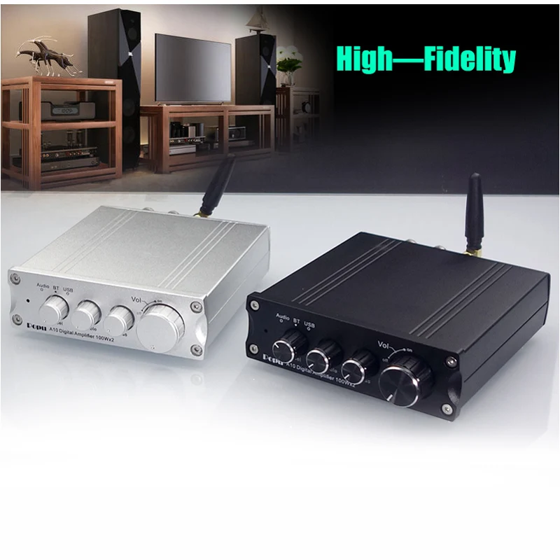 POPU A10 HiFi 2,0 полный цифровой аудио усилитель мощности 100 Вт Bluetooth 5,0 независимое декодирование USB интерфейс двойной TPA3116 T1128