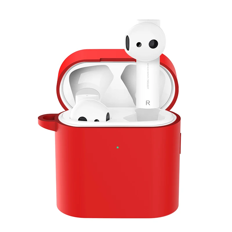 Силиконовый чехол для Xiaomi Airdots Pro 2, беспроводная bluetooth-гарнитура, защитный чехол с карабином, чехол