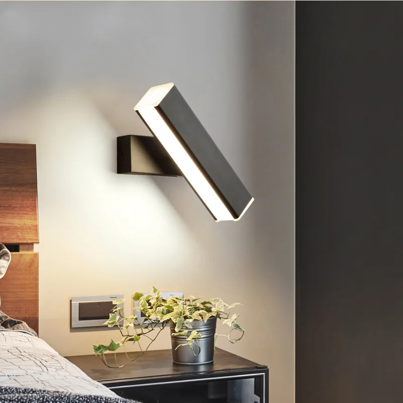 Modern LED wall lights bedroom bedside living room aisle wall lamp Nordic rotating combination home reading sconce lighting