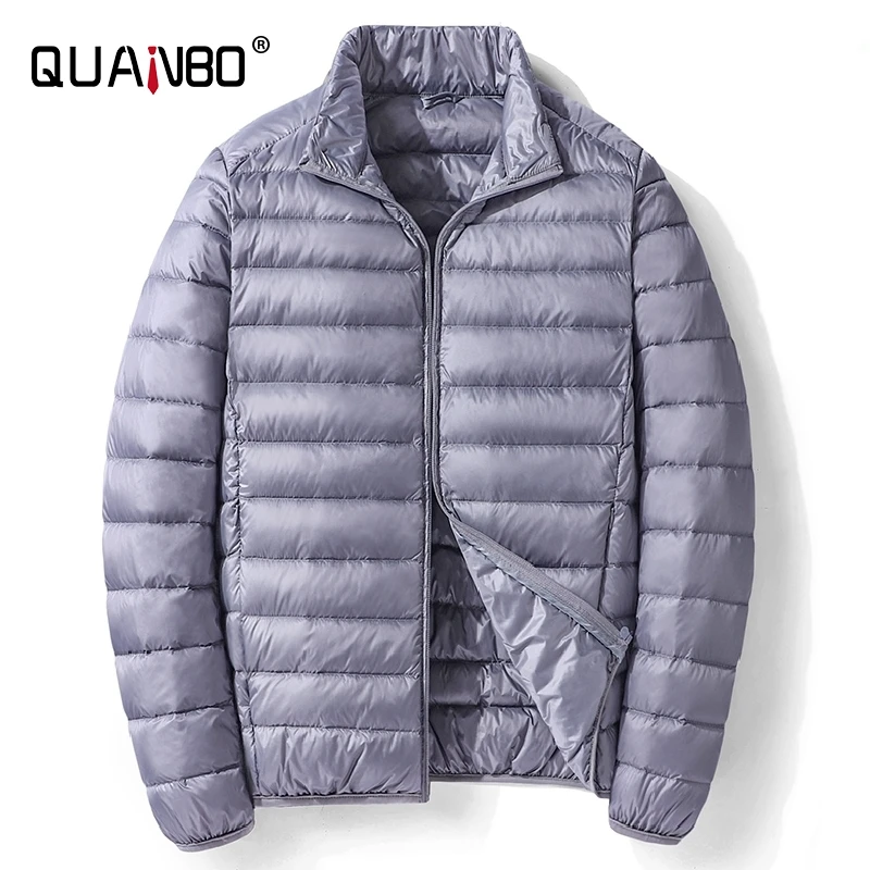 QUANBO Men's Lightweight Packable Down Jacket Breathable Puffy Coat Water-Resistant 2021 New Top Quality Male Puffer Jacket mens down jacket Down Jackets