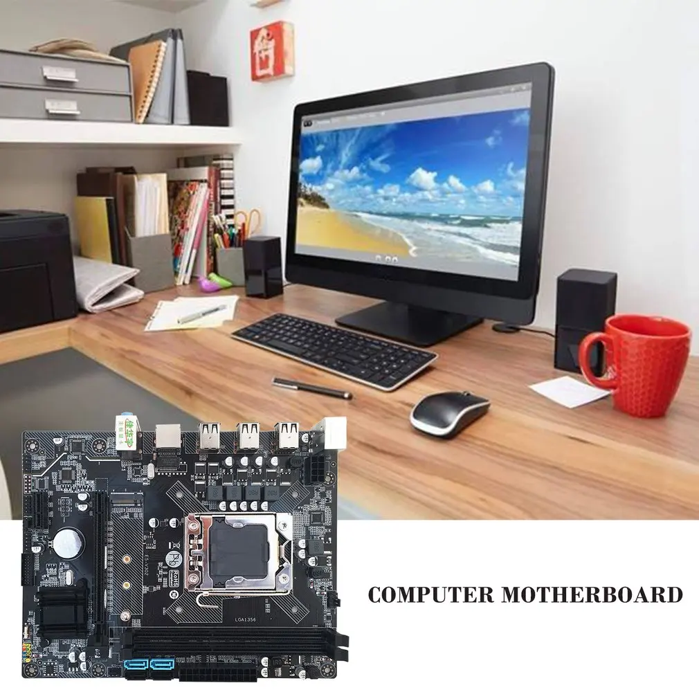 X79 Computer Motherboard 1356 Pin Ddr3 Supports M 2 Server Memory E5 2430 Cpu Six Core 3