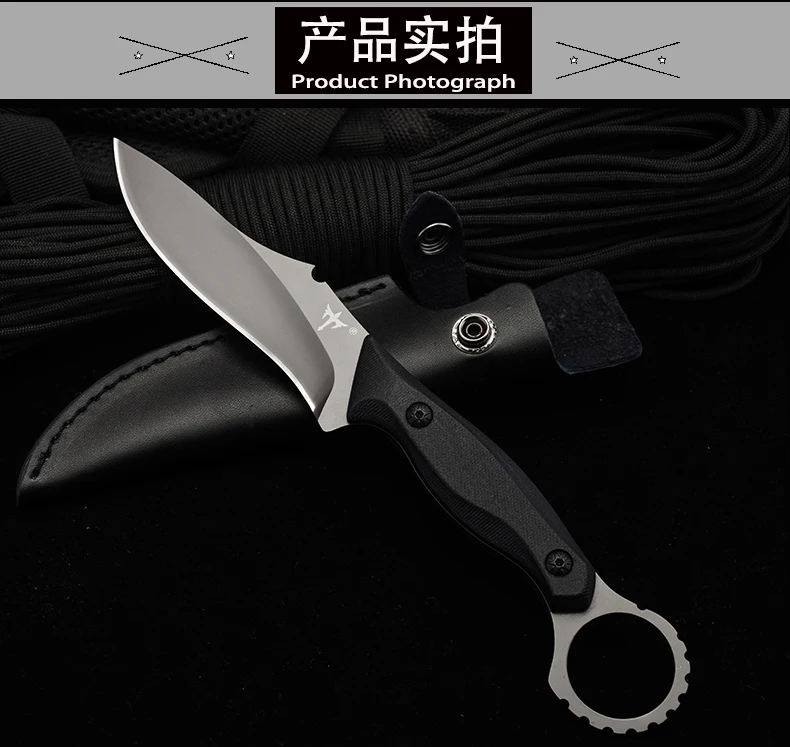 Voltron High-hardness outdoor tactical survival straight knife, sharp with the wild survival knife