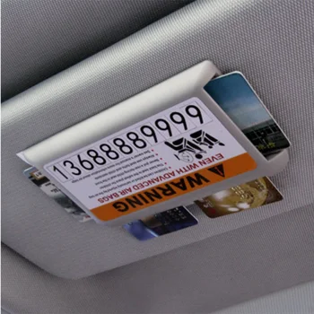 

New Car Sun Visor Organizer For Temporary Parking Card Holder With Number Stickers Storage Box Durable Car Interior Accessories