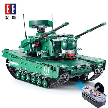 

Cada 1498CPS Car Blocks Military M1A2 RC Tank Model Building Blocks Bricks Radio Control Car WW2 Technic Toys for Boys