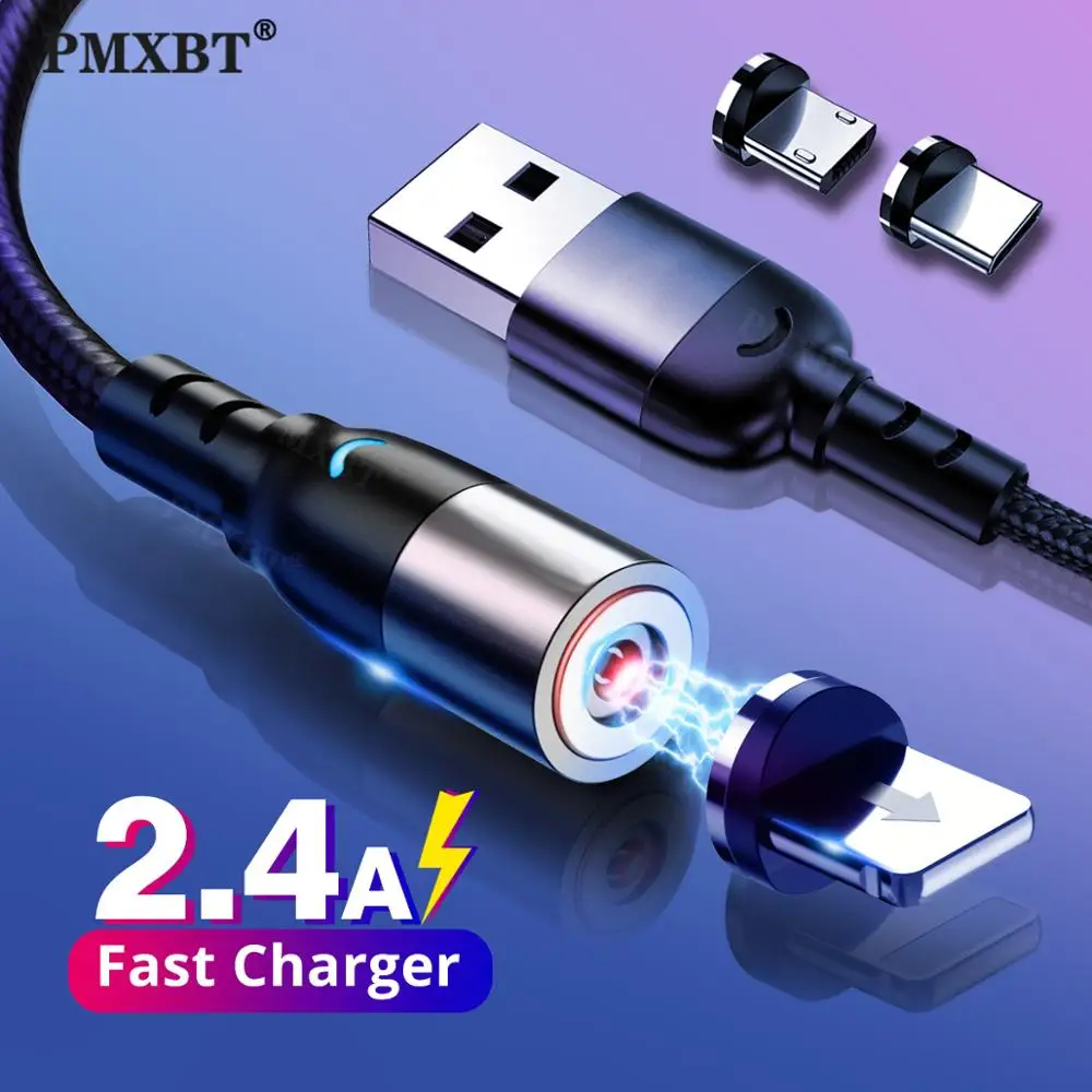 

Magnetic USB Cable Micro USB Type C 1M 2M Fast Charging Long Cable For iPhone 11 Por Samsung S10 Mobile Phone Charger LED Cables