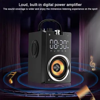 

Speaker Super Bass Subwoofer Clock Speaker Loudspeaker Speaker Column Bluetooth FM Radio AUX TF card Box Mic For PC Support R7C9
