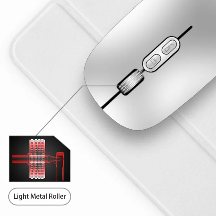 2.4G Office Wireless Mouse Mute Charging Mouse with USB Receiver Compatible for Notebook NK-Shopping