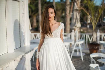 

New Design Long Sleeves Lace Appliques Empire Waist Wedding Dresses Sexy Backless Bridal Gowns Spring Pleated Custom Pregnant