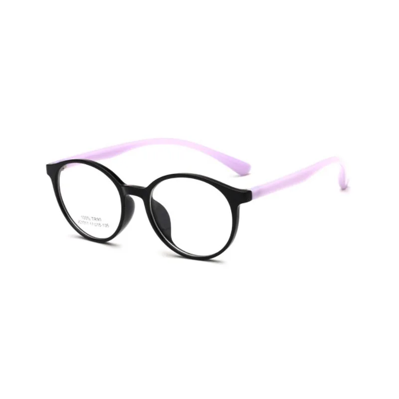 black purple Винтажные круглые очки унисекс для близорукости TR90 Студенческая оптическая оправа очки - Цвет оправы: black purple