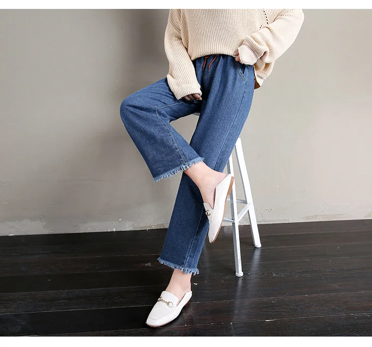 Jeans Loose Pants Capri Pants High-waisted Loose-Fit Korean-style Autumn And Winter Large Size Dress 200