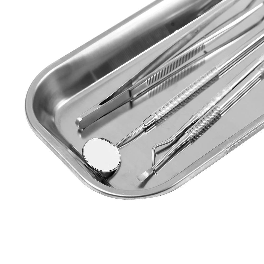 1 PCS Stainless Steel Medical Surgical Dental Dish Environmental Useful Tray With Recessed Corners Lab Instrument Tools Storage