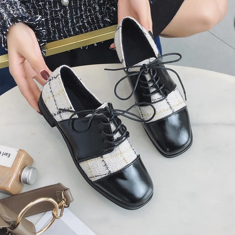 

2019 Winter Women's Flats Fashion Loafers Woman Flat Brand Ladies Leather Casual Shoes Luxury Designers Oxford Shoes For Women