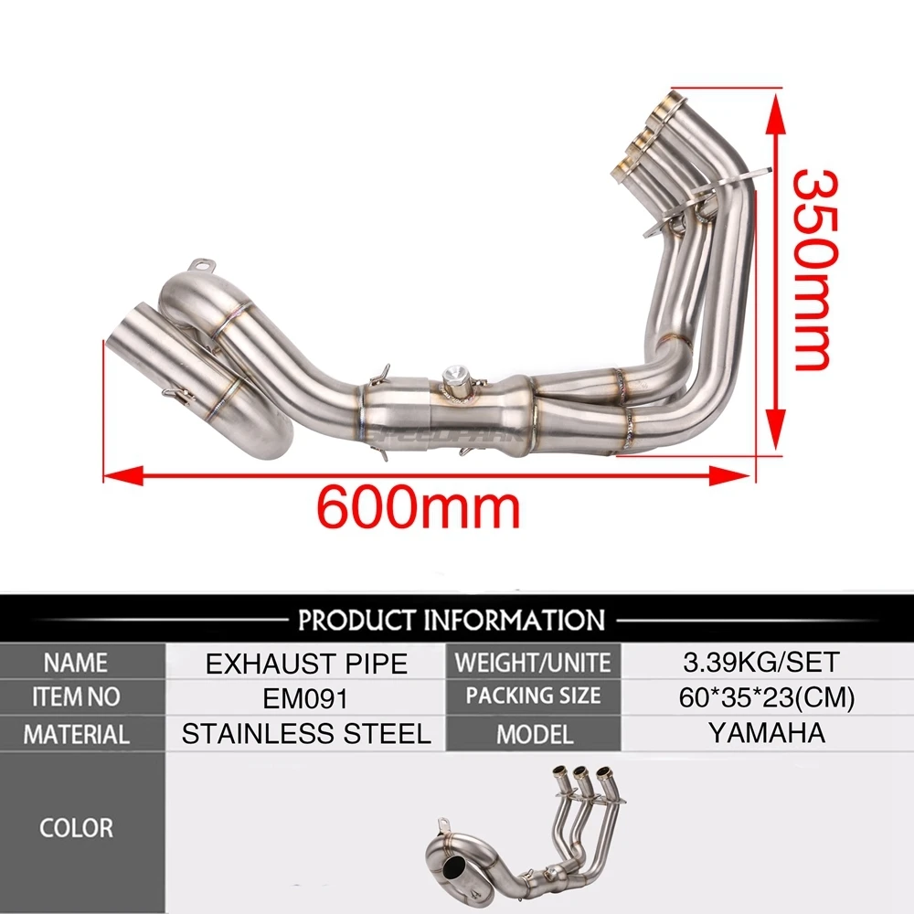 SPEEDPARK полная выхлопная система мотоцикла модифицированный скутер передняя Труба Слип-он для yamaha FZ-09 MT-09- не для Tracer