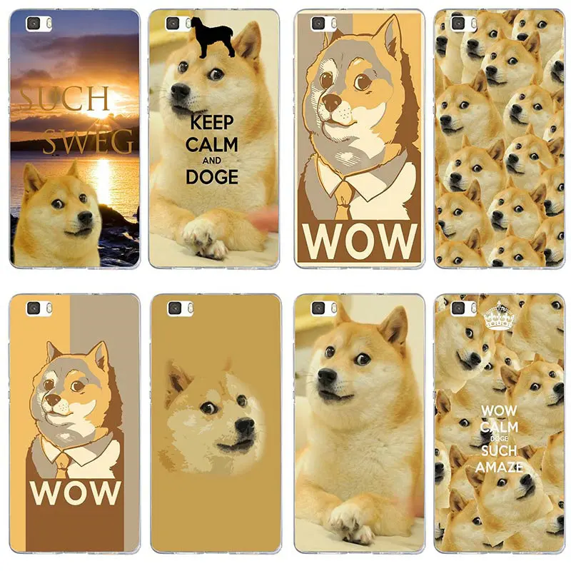 Красивые мягкие чехлы для телефонов Doge MEME из ТПУ huawei Y3 Y5 Y6 Y7 Y9 II