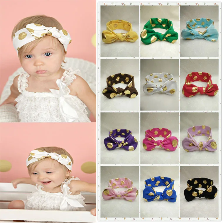 

Baby Bronze Pure Cotton Rabbit Eared Knot Hair Band Europe And America New Style Infant Day a Year of Age Photo Shoot