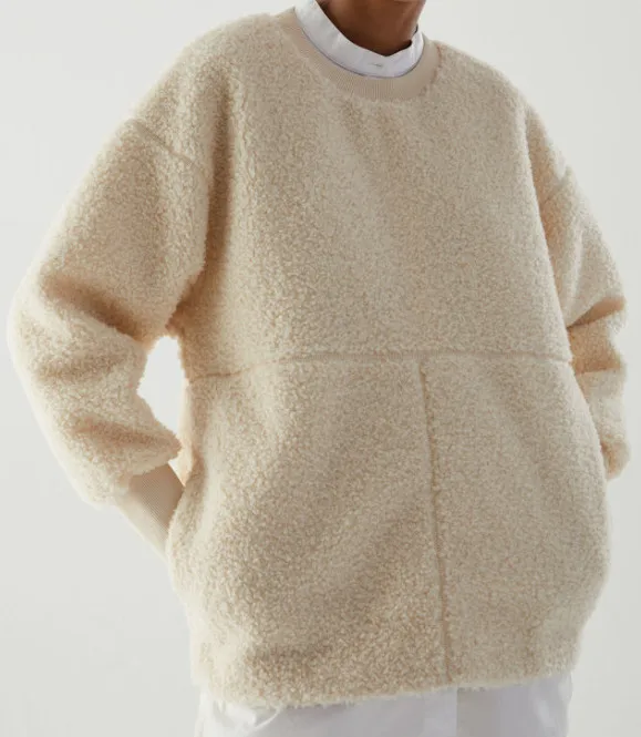 Women O-Neck Furry Sweatshirt Soft Warm Lady