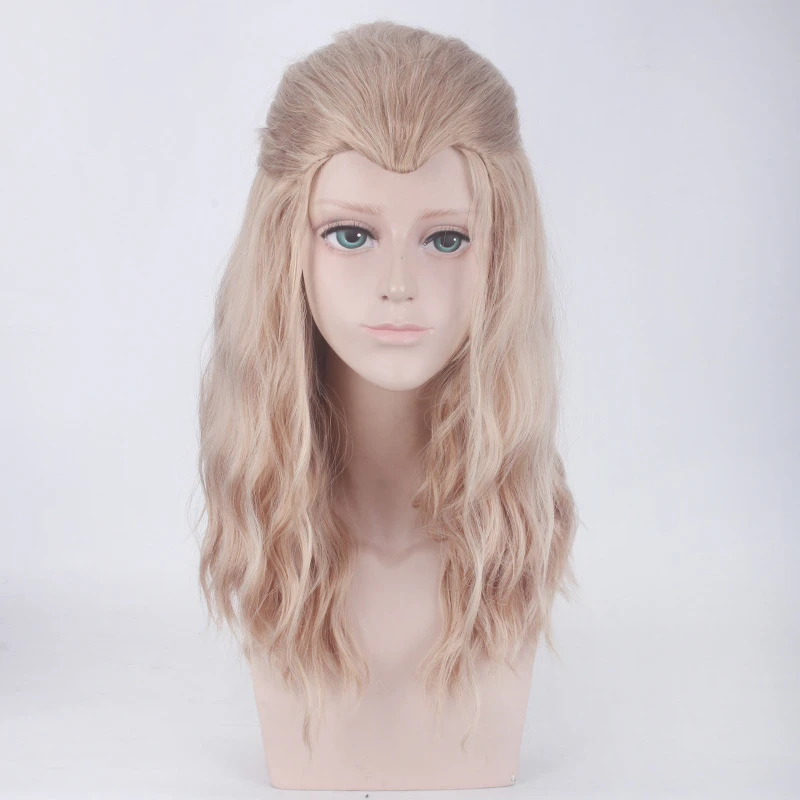 Thor Odinson Cosplay Wig The Avengers Curly Long Blonde Men Synthetic Hair for A