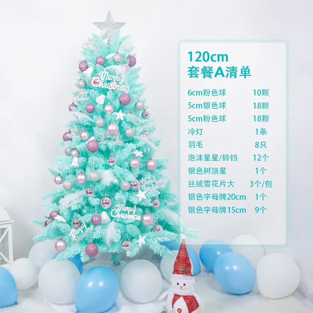 Синяя Рождественская елка с декоративными аксессуарами декор для рождественской елки 120 см/4 фута - Цвет: 120cm  Decor A