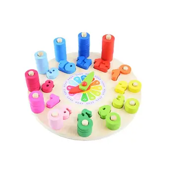 

Math Toy Preschool Baby Early Education Teaching Toys Aids Children Kids Wooden Digital Clock Count Geometric Shape Matching