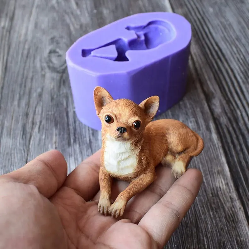 3D Dog Soap Molds Silicone Fondant Mousse Cake Chocolate Mold Puppy Dog Soap Mold Candle Mould