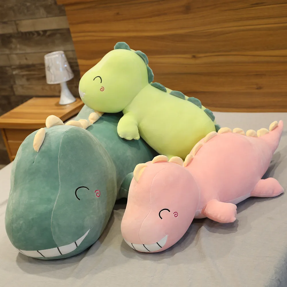 1 шт. милые лежа улыбка динозавр плюшевые игрушки kawaii мягкие супер Спальный Подушка прекрасный подарок на день рождения для детей девочек