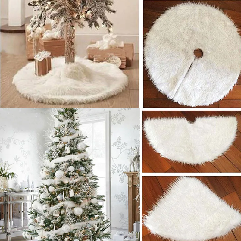 Festival Carpet Decor White Soft Home Surround Delicate Ornament Party Non-Woven Christmas Tree Skirt Xmas