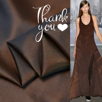

Charcoal roasted coffee soft feeling dress cloth silk Palace Satin dyed changeable Caramel