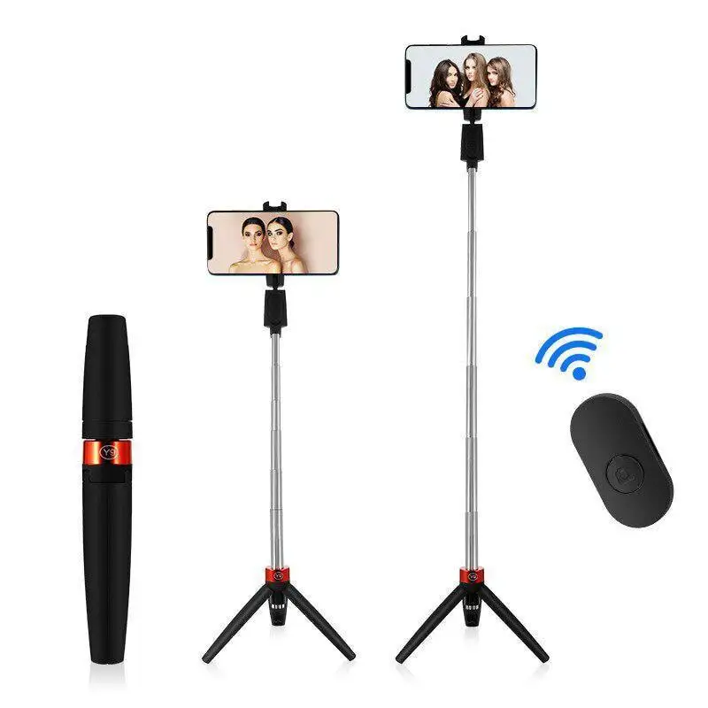 Inalámbrica Bluetooth 3 en 1 trípode/palo Selfie plegable soporte de portátil giratorio Youtobe Tiktok Video en vivo trípode para teléfono