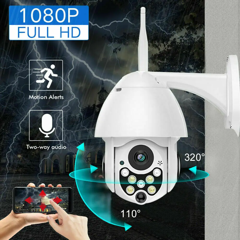 

1080P PTZ IP Camera Wifi Outdoor Speed Dome Wireless Wifi Security Camera Pan Tilt 4X Digital Zoom 2MP Network CCTV Surveillance