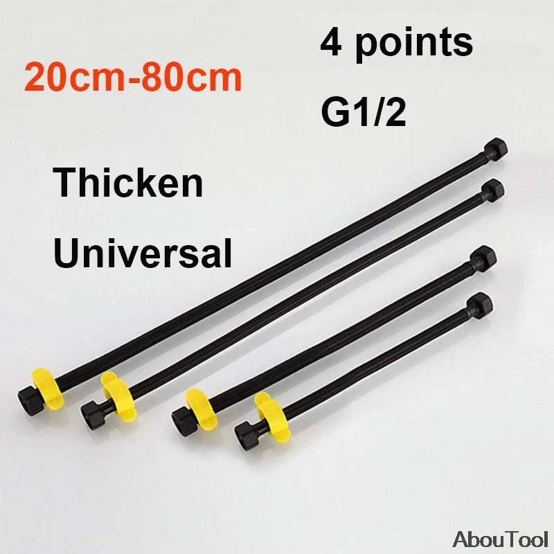 Plumbing Hose 20-80cm Water Inlet Hose Faucet Heater Pipe Kitchen Bathroom Accessories