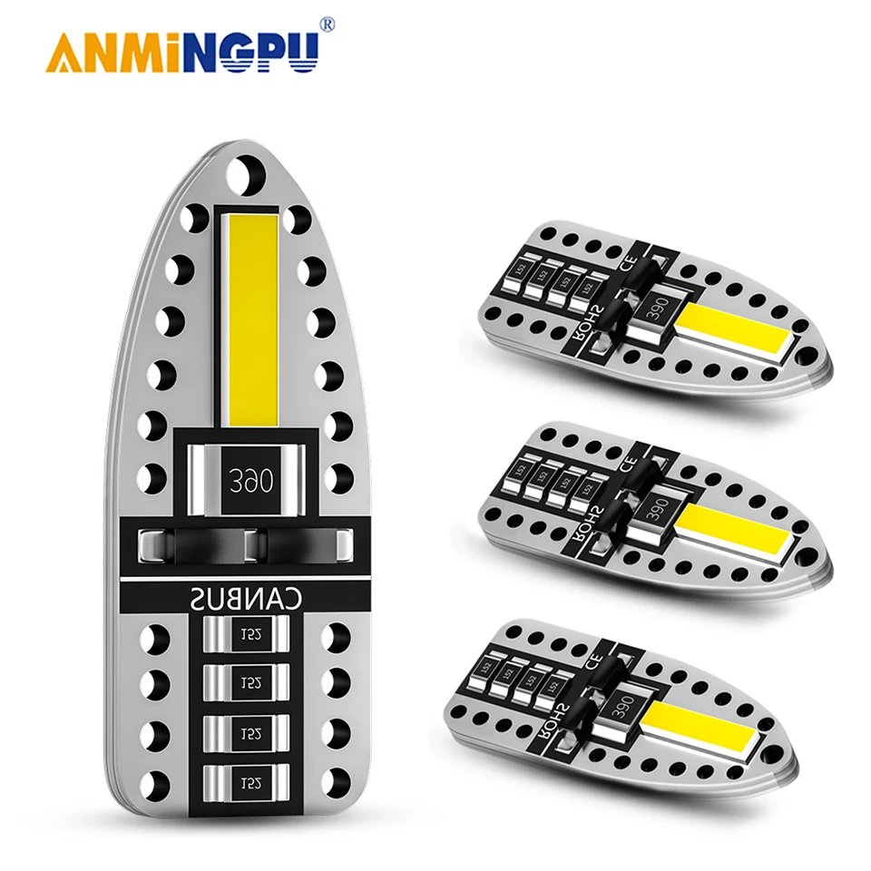ANMINGPU сигнальная лампа W5W LED Canbus 2SMD 7020 Chips T10 светодиодная Фонарь для интерьера