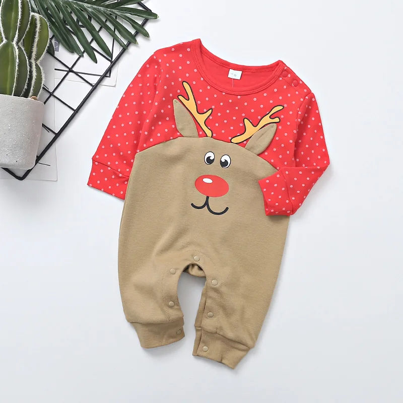 Red Deer Baby Rompers Baby Boys Girls Funny baby Costume Newborn Romper Baby Clothes Outfits Boy Girl Kids Christmas Gift - Цвет: Red Deer