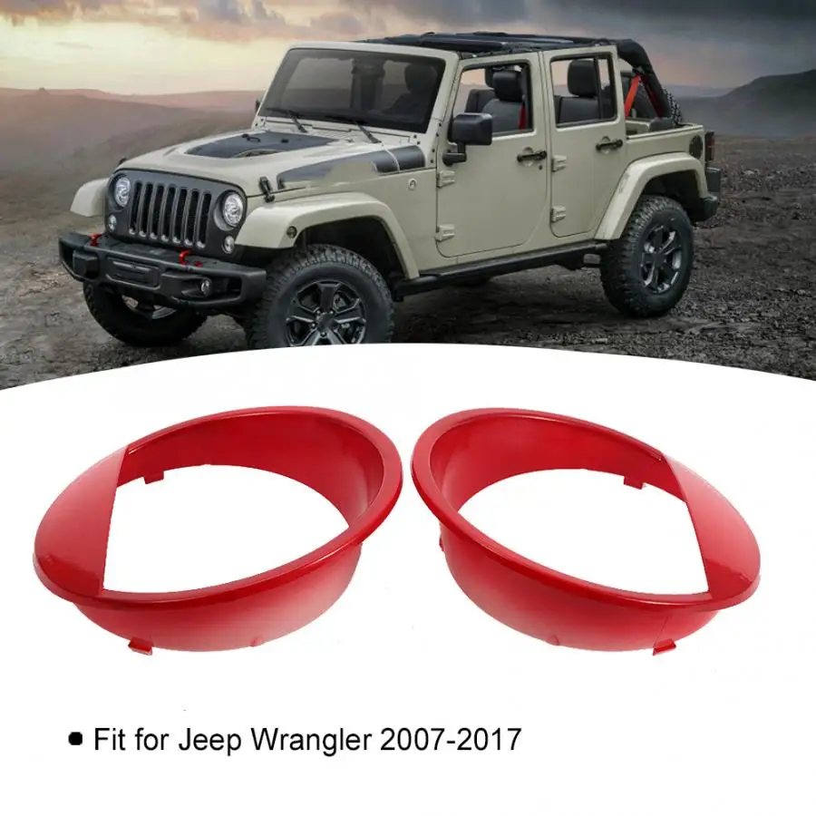 1 пара ABS красная крышка фары кольцевая фара накладка протектор подходит для Jeep Wrangler 2007- стайлинга автомобилей